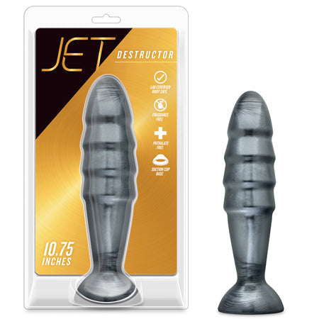 Jet Destructor 10.75 in. Anal Plug Carbon Metallic Black-0