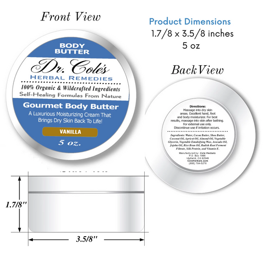 Dr. Cole's Gourmet Body Butter - VANILLA SixPak